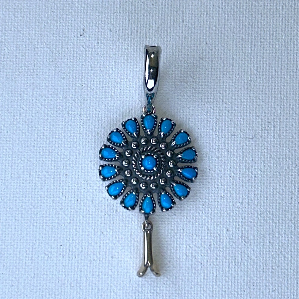 NWT Carolyn Pollack Sterling Silver Sleeping Beauty Turquoise Enhancer Pendant